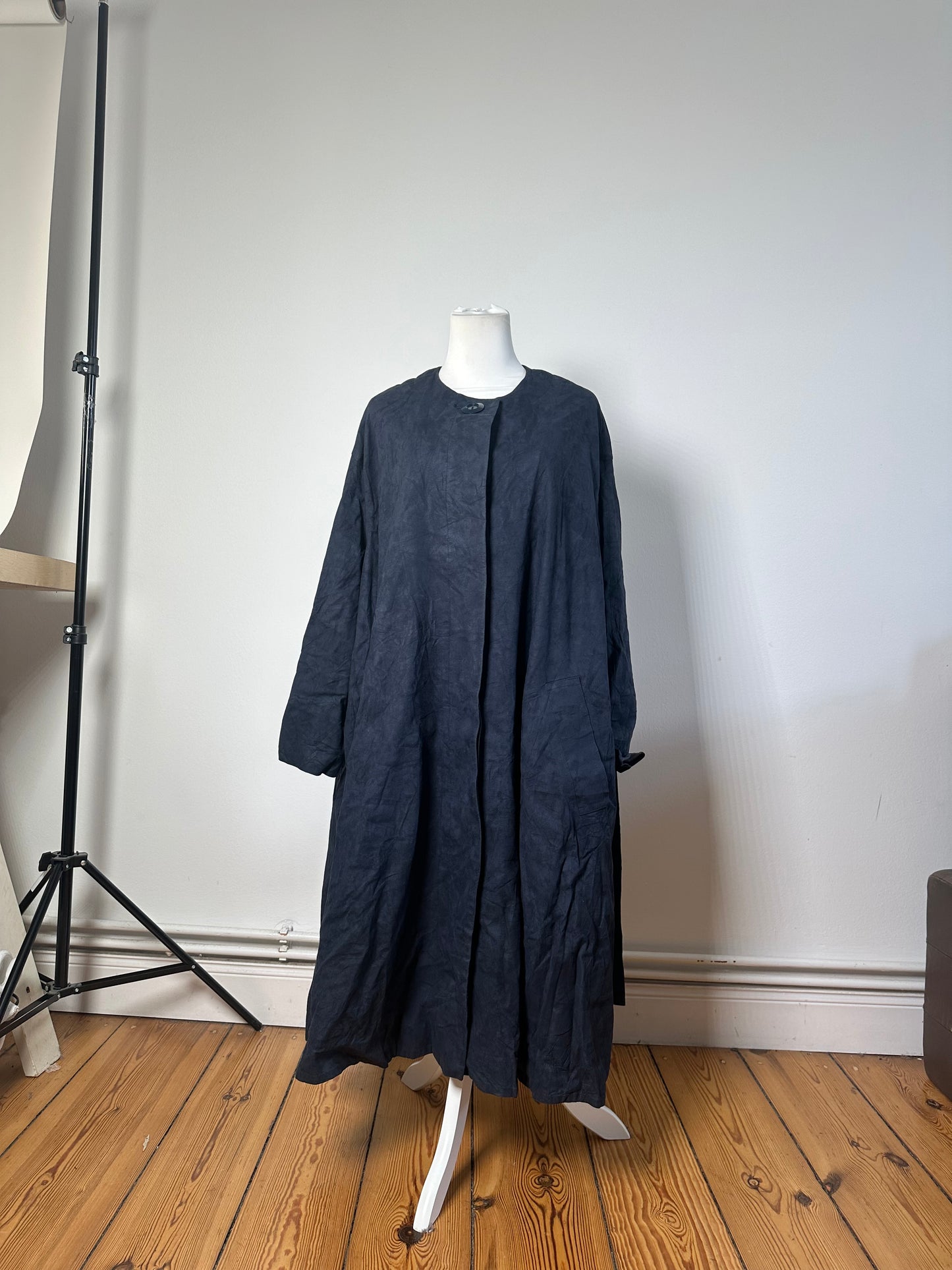 Vintage Dior Longline Coat Dark Blue L