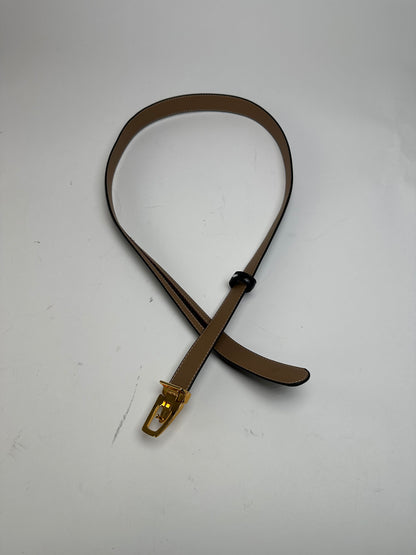 Vintage YSL Snake Emblossed Leather Belt Black