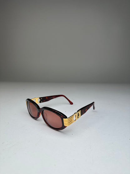 Vintage Celine Acetate Sunglasses Dark Tortoiseshell Gold