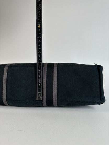 Vintage Hermes Canvas Tote Bag Black Grey