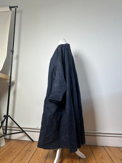 Vintage Dior Longline Coat Dark Blue L