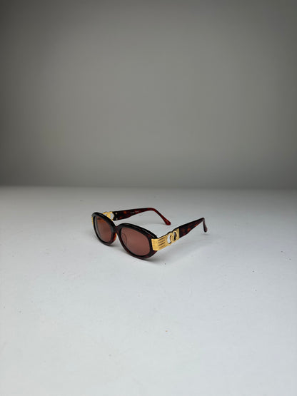 Vintage Celine Acetate Sunglasses Dark Tortoiseshell Gold