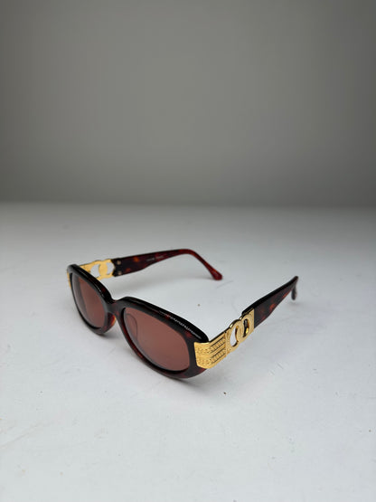 Vintage Celine Acetate Sunglasses Dark Tortoiseshell Gold