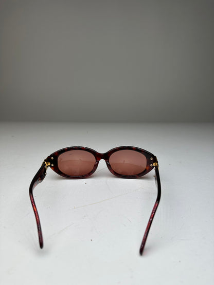 Vintage Celine Acetate Sunglasses Dark Tortoiseshell Gold