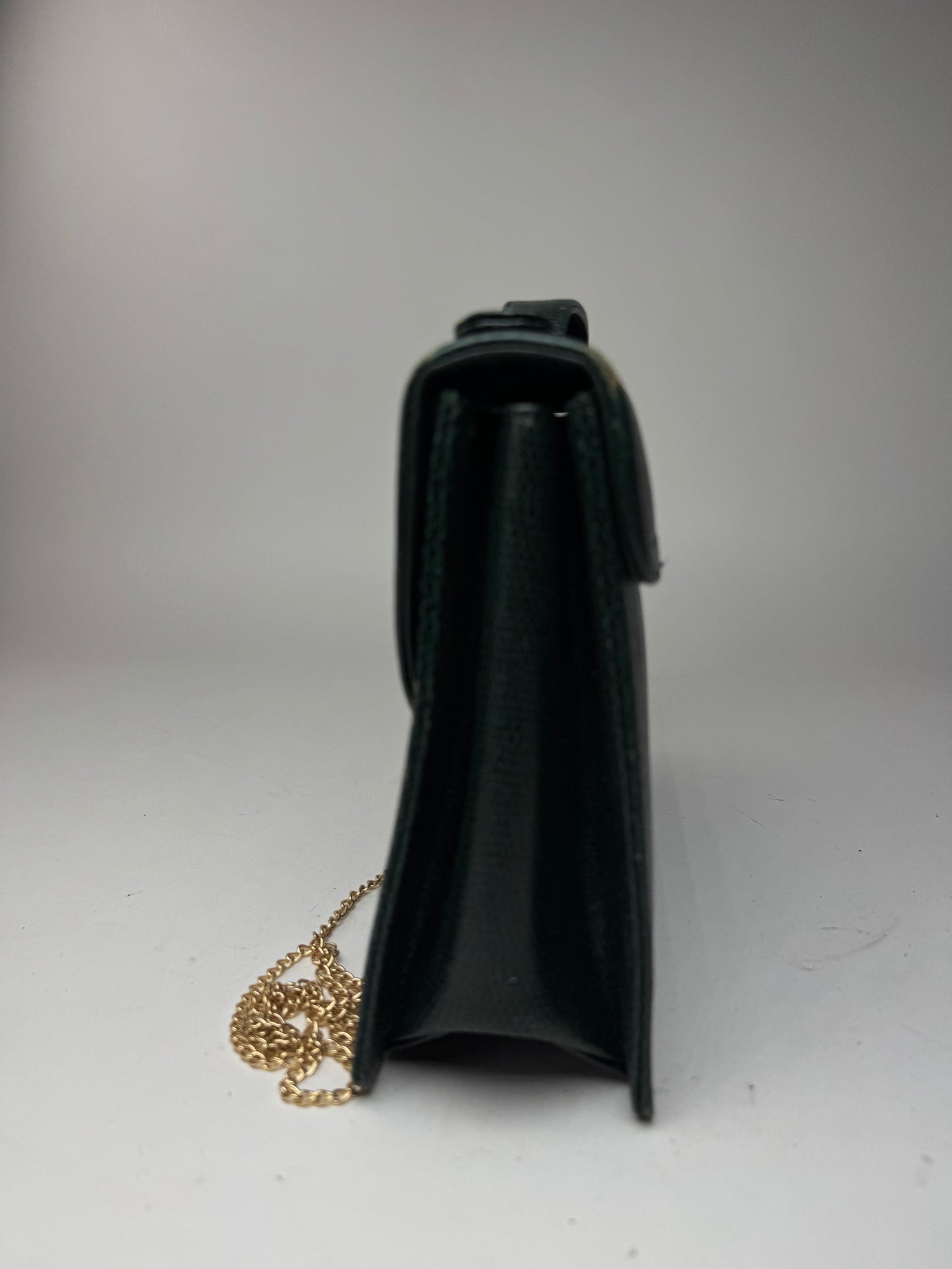 Sac vintage Givenchy 2Way en cuir peau de serpent vert