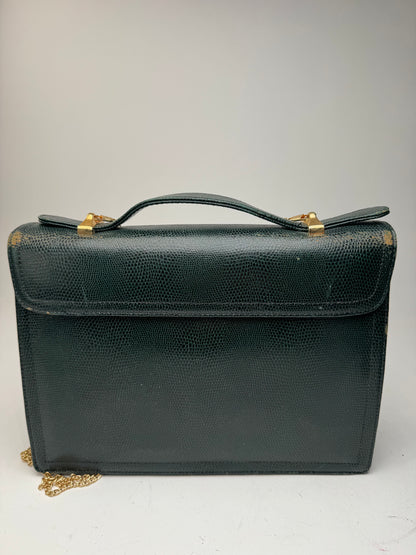 Sac vintage Givenchy 2Way en cuir peau de serpent vert