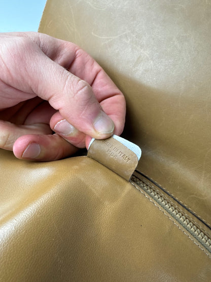 Vintage Celine Paris Monogram Leather shoulder bag beige brown