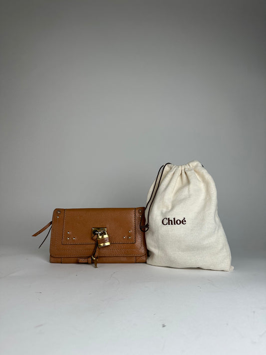 Vintage Chloe Paddington Leather Wallet / Clutch Brown