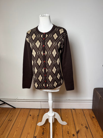 Vintage Fendi Roma Cardigan / Wool Sweater Brown Beige
