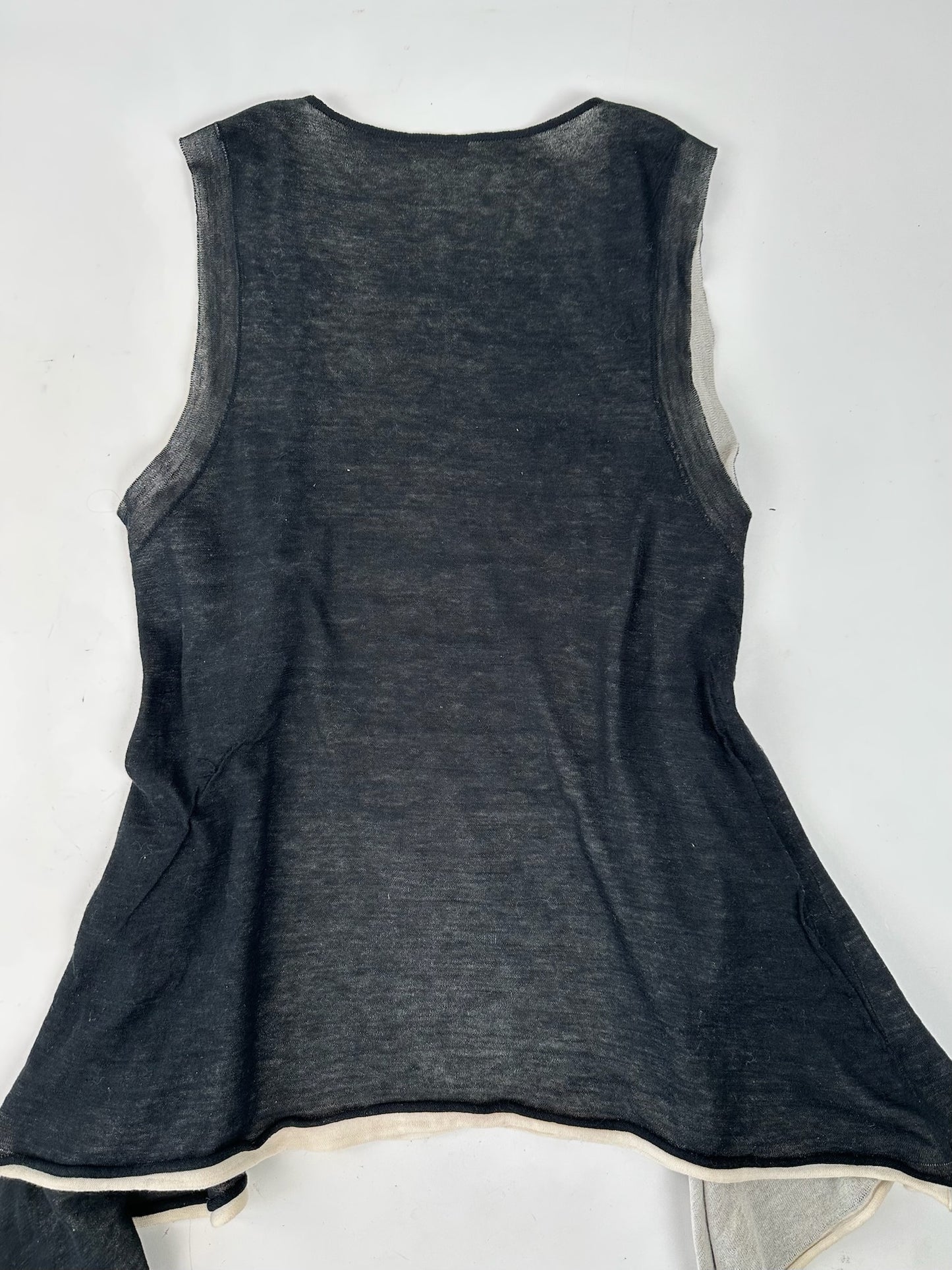 Vintage Issey Miyake Wool Top Black Grey
