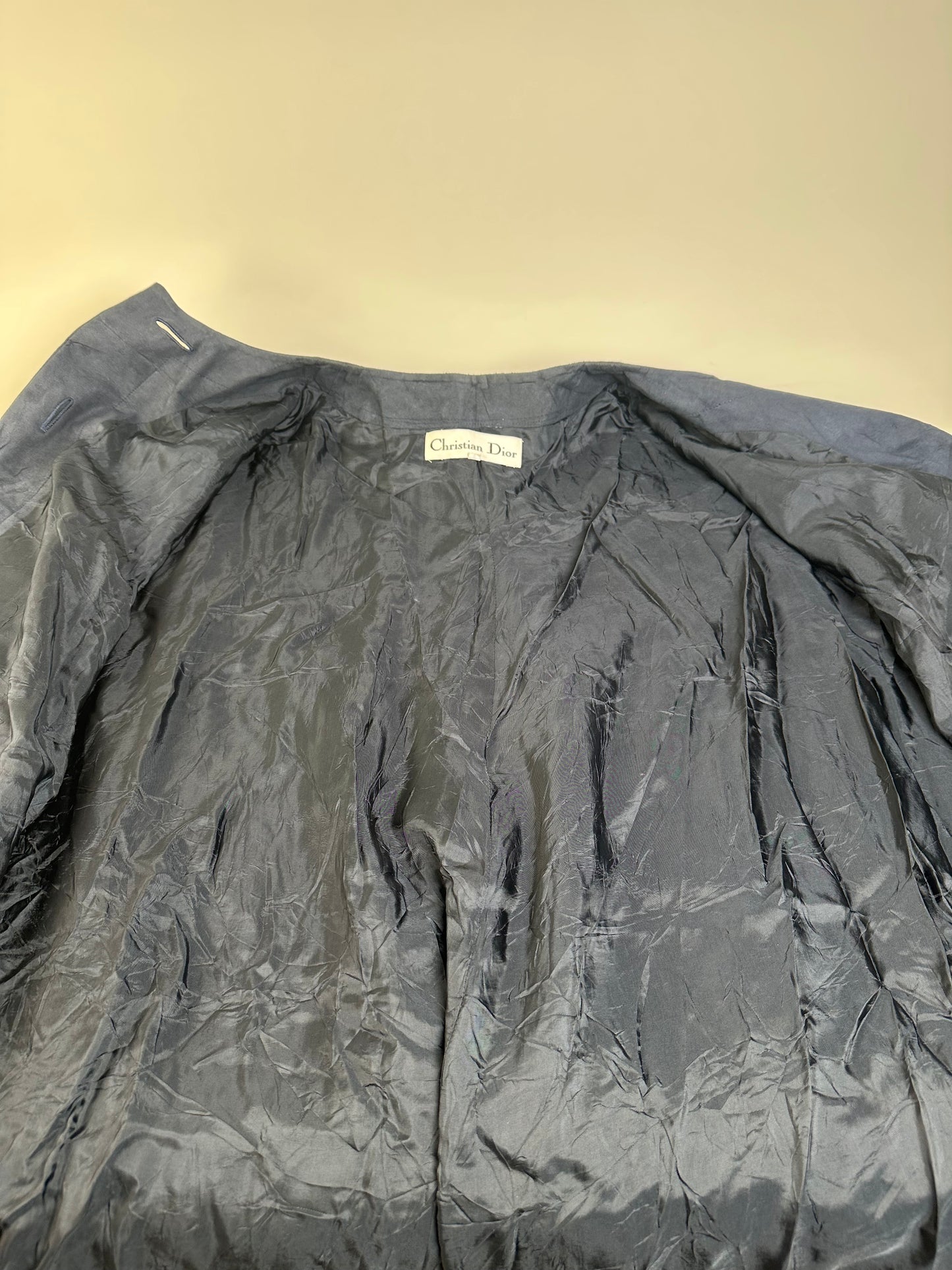 Vintage Dior Longline Coat Dark Blue L