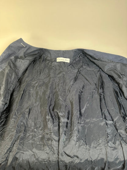 Vintage Dior Longline Coat Dark Blue L