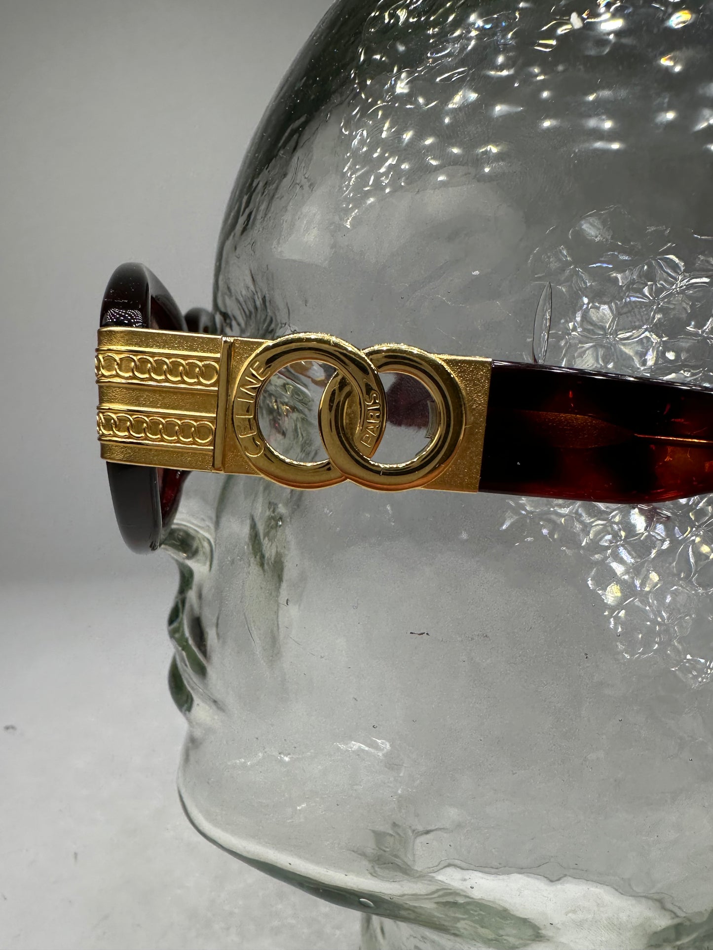 Vintage Celine Acetate Sunglasses Dark Tortoiseshell Gold