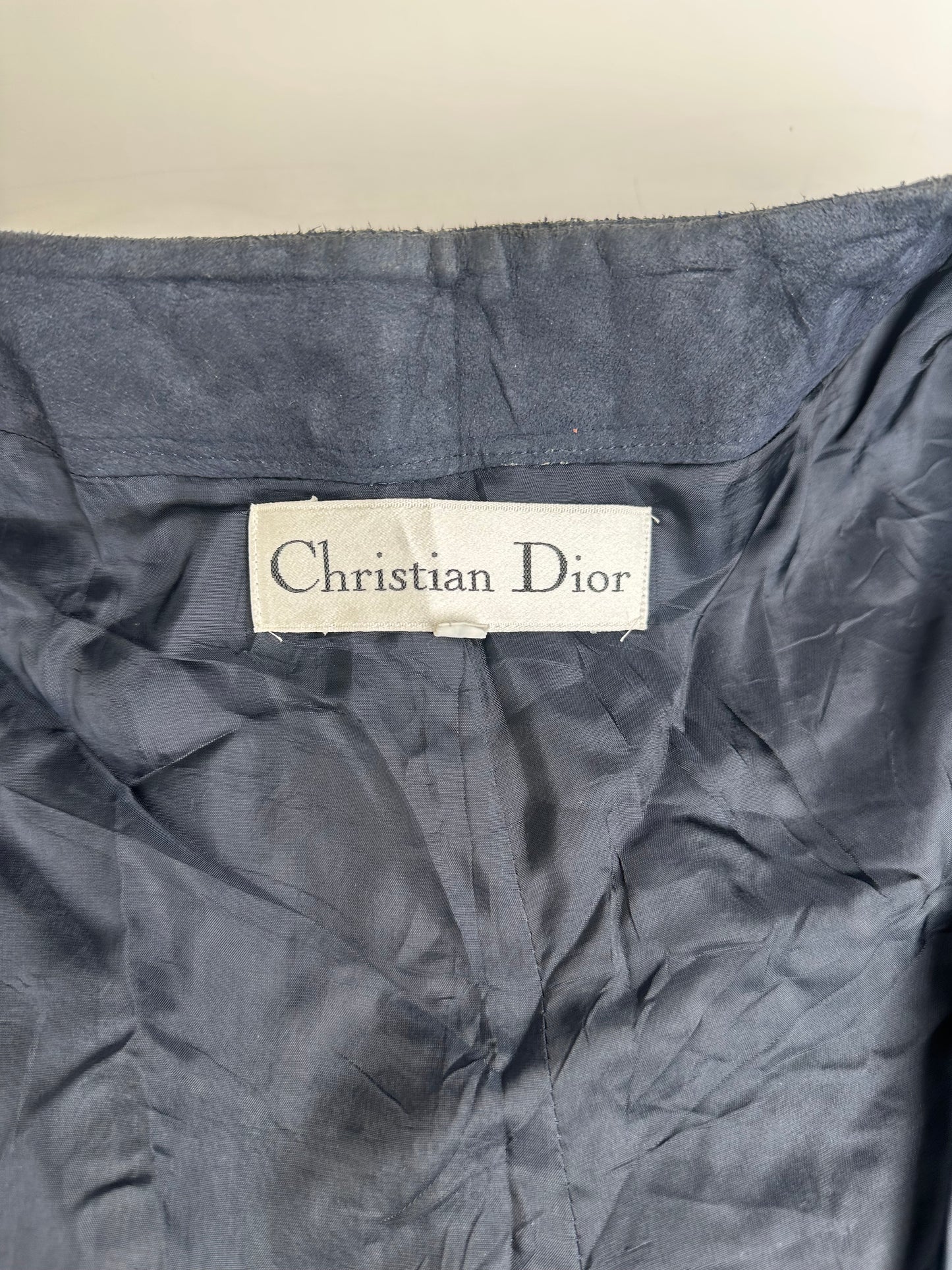Vintage Dior Longline Coat Dark Blue L