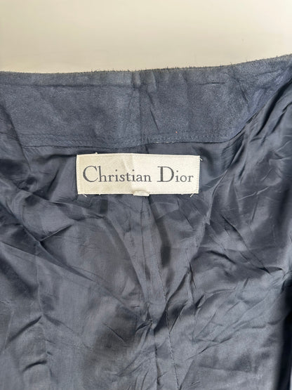 Vintage Dior Longline Coat Dark Blue L