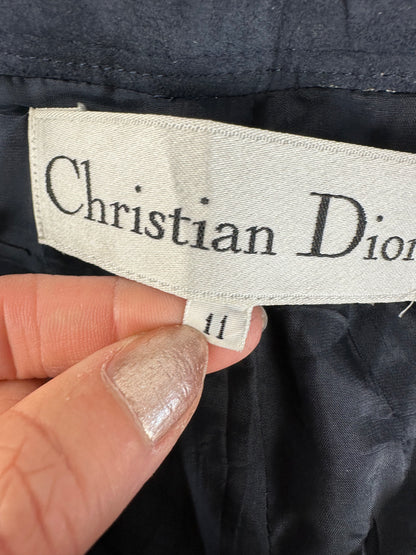 Vintage Dior Longline Coat Dark Blue L