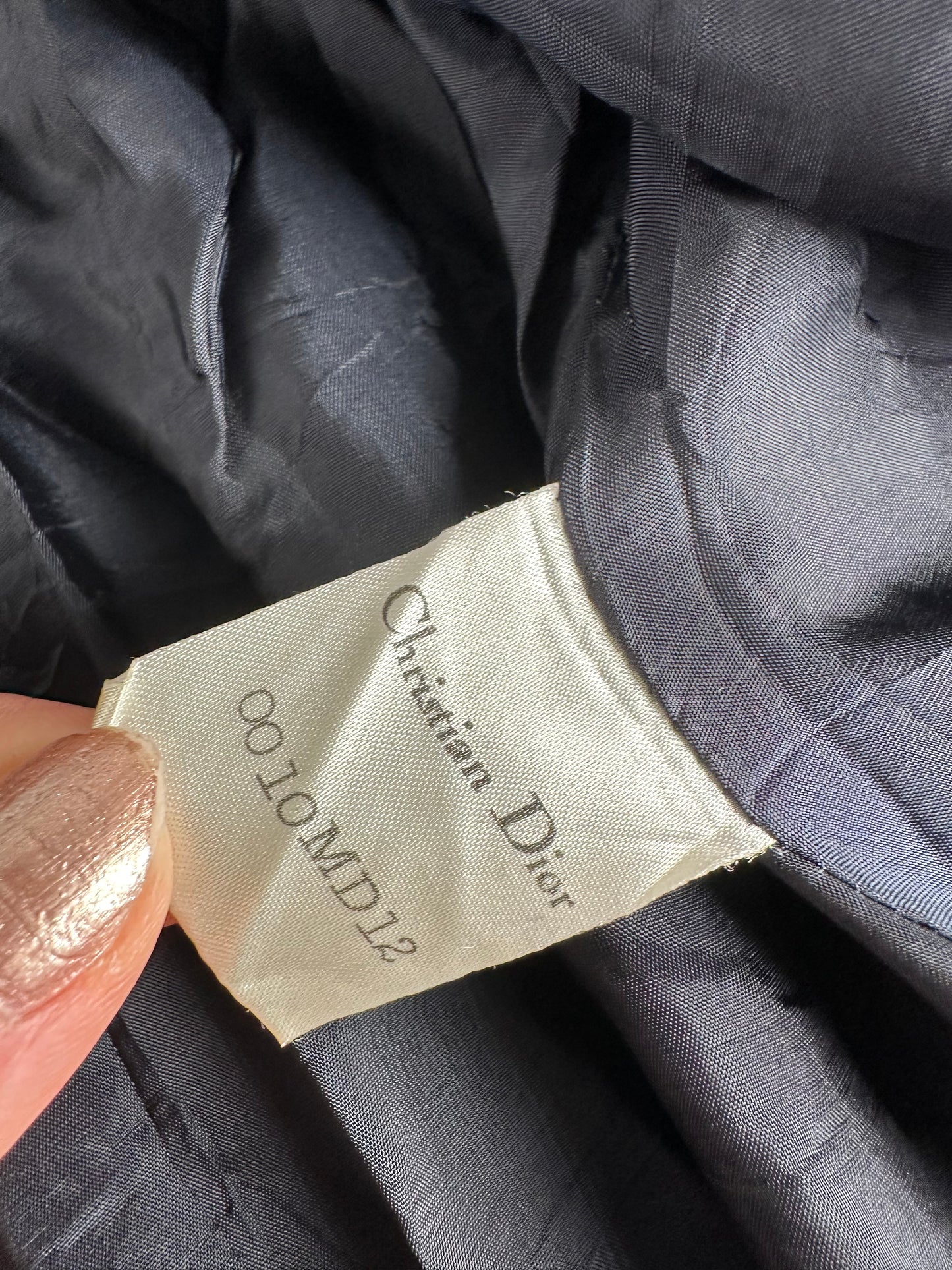 Vintage Dior Longline Coat Dark Blue L