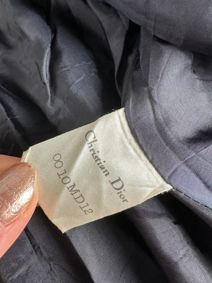 Vintage Dior Longline Coat Dark Blue L