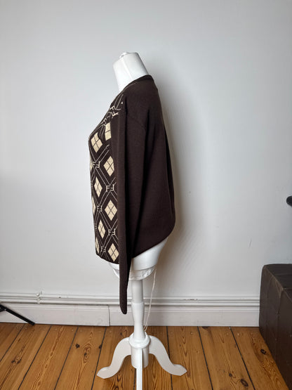 Vintage Fendi Roma Cardigan / Wool Sweater Brown Beige