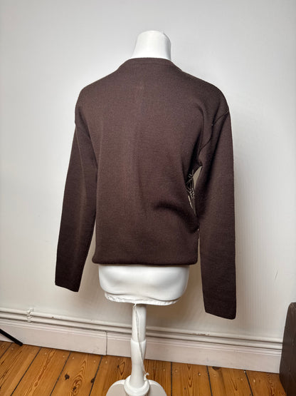 Vintage Fendi Roma Cardigan / Wool Sweater Brown Beige