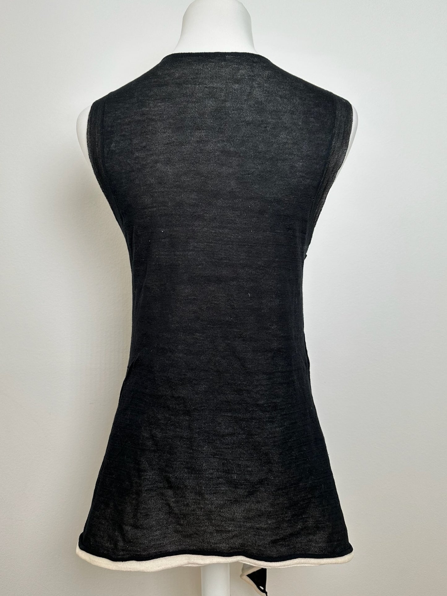 Vintage Issey Miyake Wool Top Black Grey