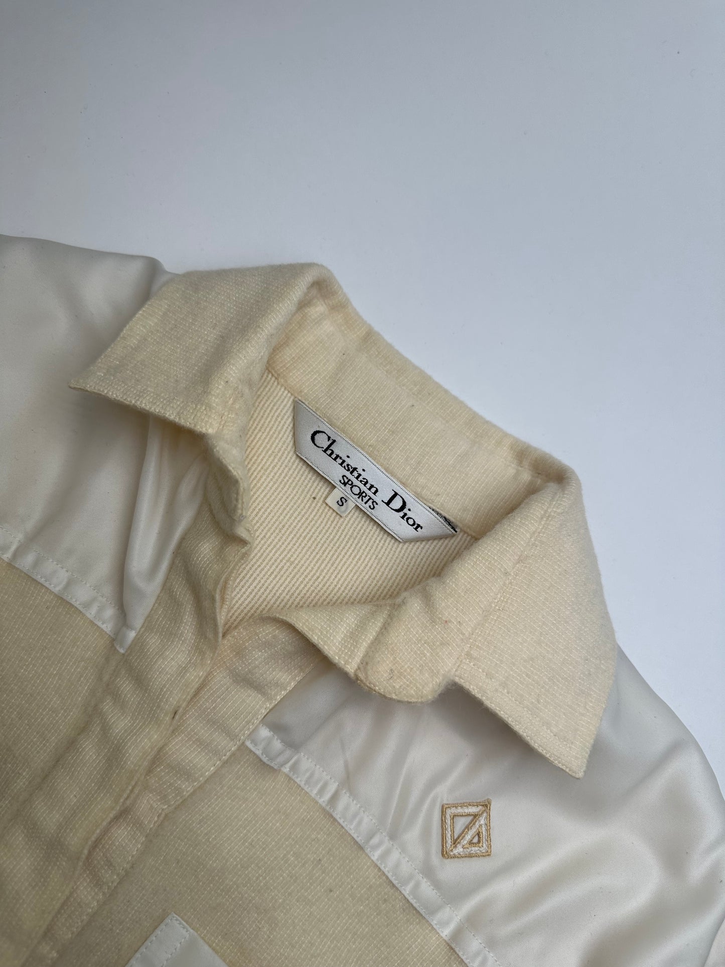 Vintage Dior Wool Satin Shirt Jacket Cream Ivory