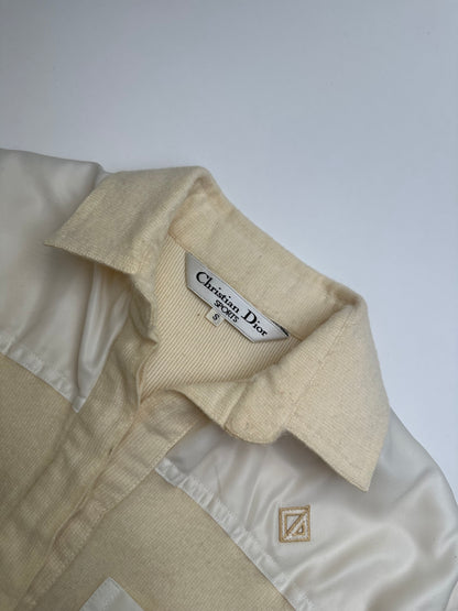 Vintage Dior Wool Satin Shirt Jacket Cream Ivory