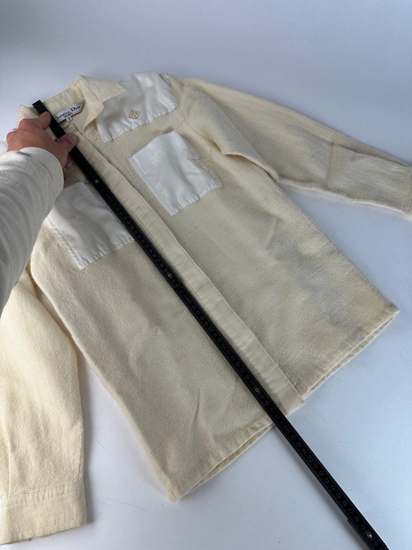 Vintage Dior Wool Satin Shirt Jacket Cream Ivory
