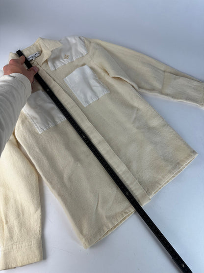 Vintage Dior Wool Satin Shirt Jacket Cream Ivory