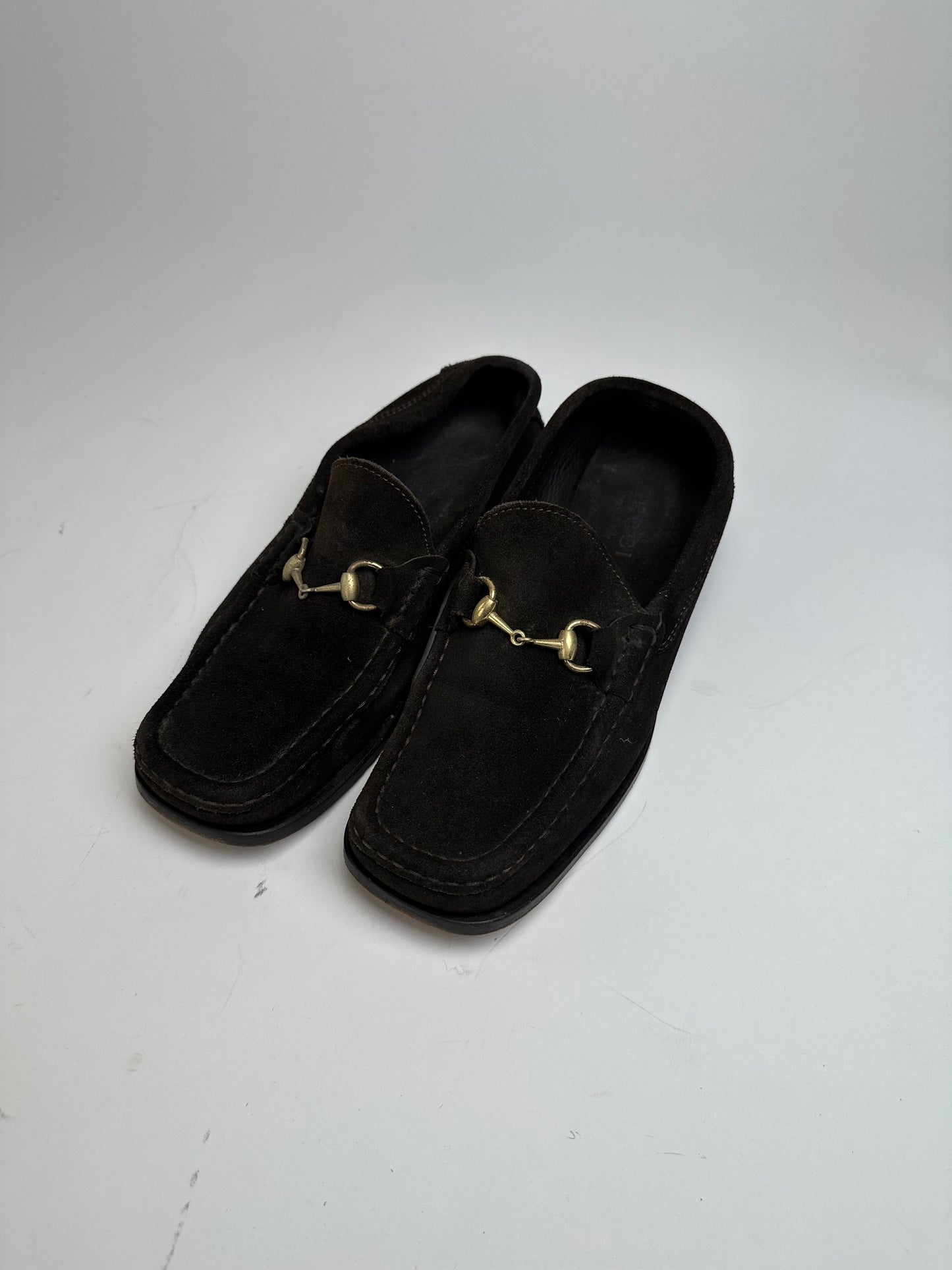 Vintage Gucci Horsebit Suede Loafer Black