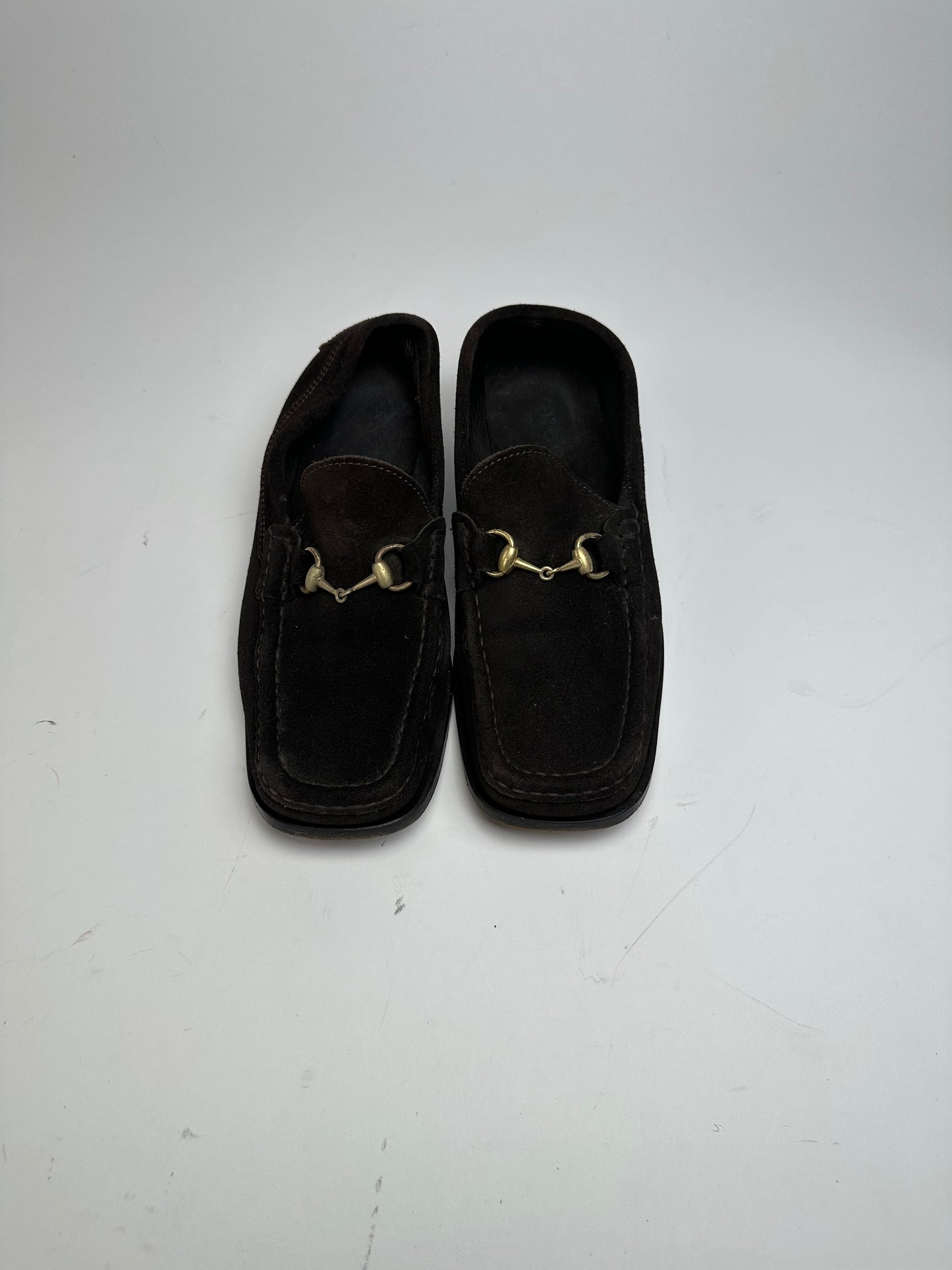 Vintage Gucci Horsebit Suede Loafer Black