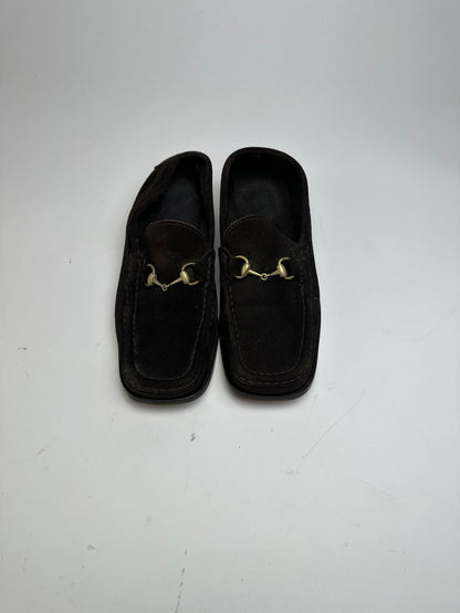 Vintage Gucci Horsebit Suede Loafer Black