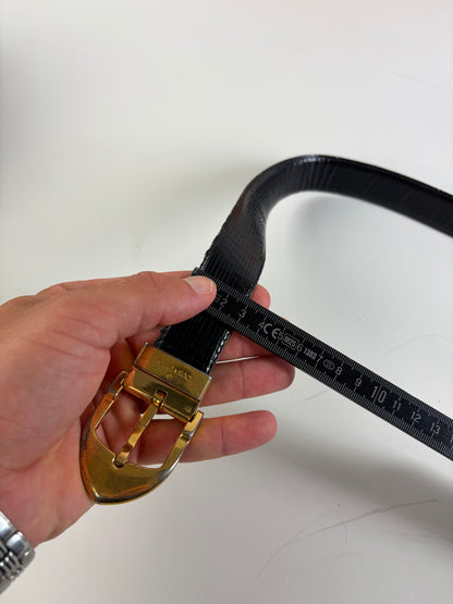 Vintage Louis Vuitton Epi Leather Belt Black Gold-tone Buckle