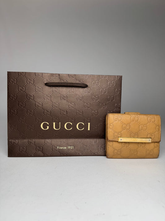 Vintage Gucci Monogram Leather wallet gold