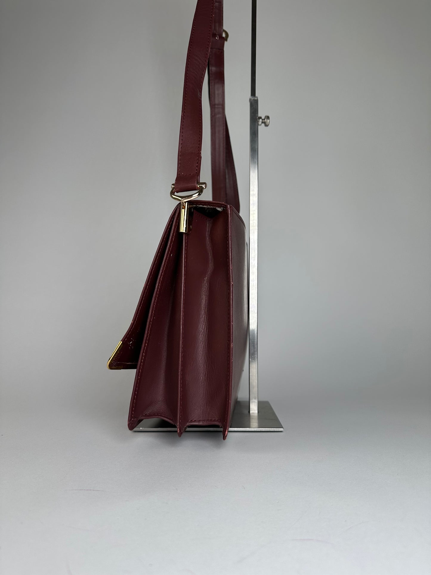 Vintage Cartier Leather Multiway Bag Burgundy