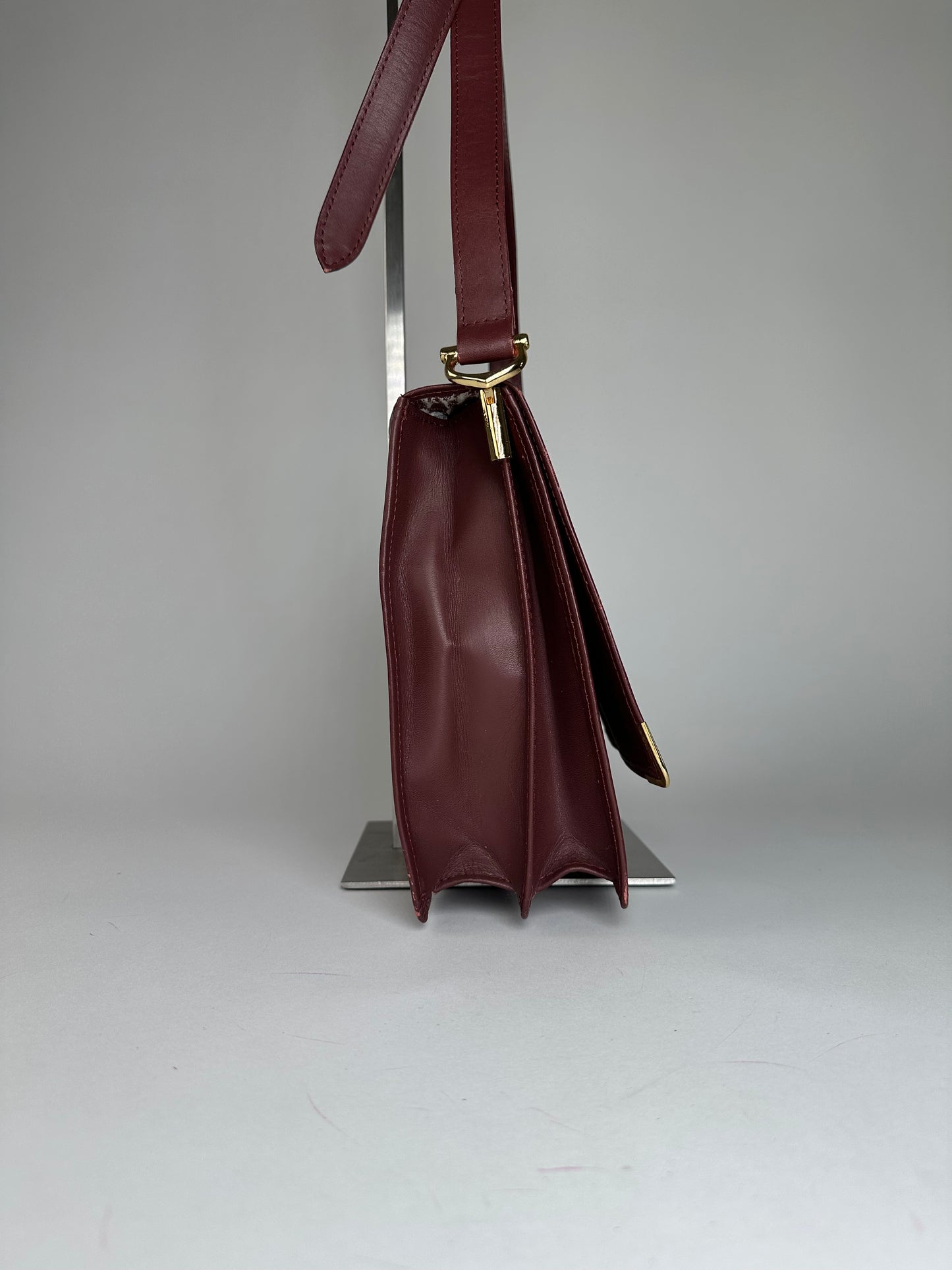 Vintage Cartier Leather Multiway Bag Burgundy