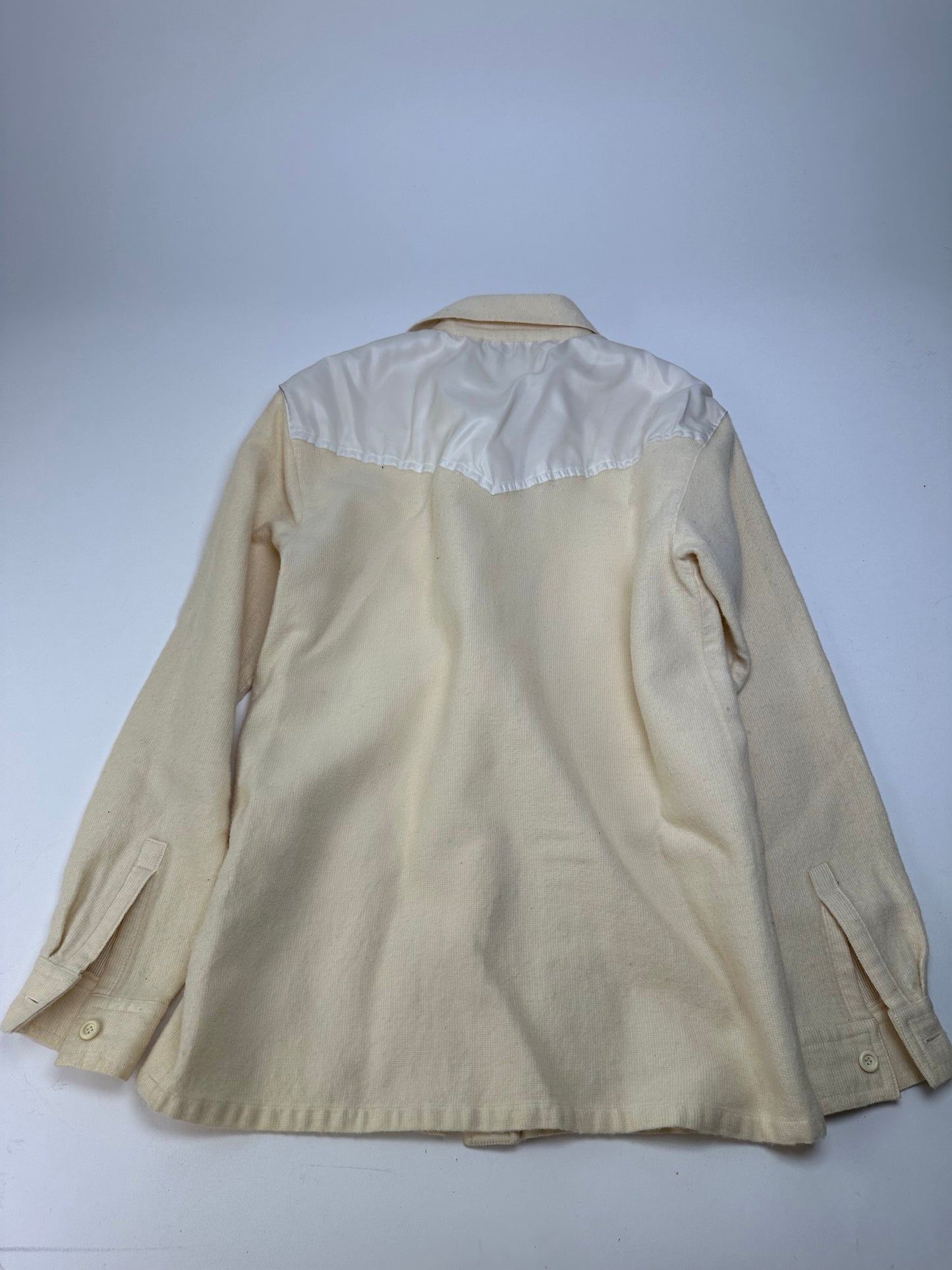 Vintage Dior Wool Satin Shirt Jacket Cream Ivory