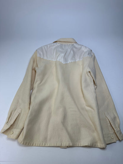 Vintage Dior Wool Satin Shirt Jacket Cream Ivory