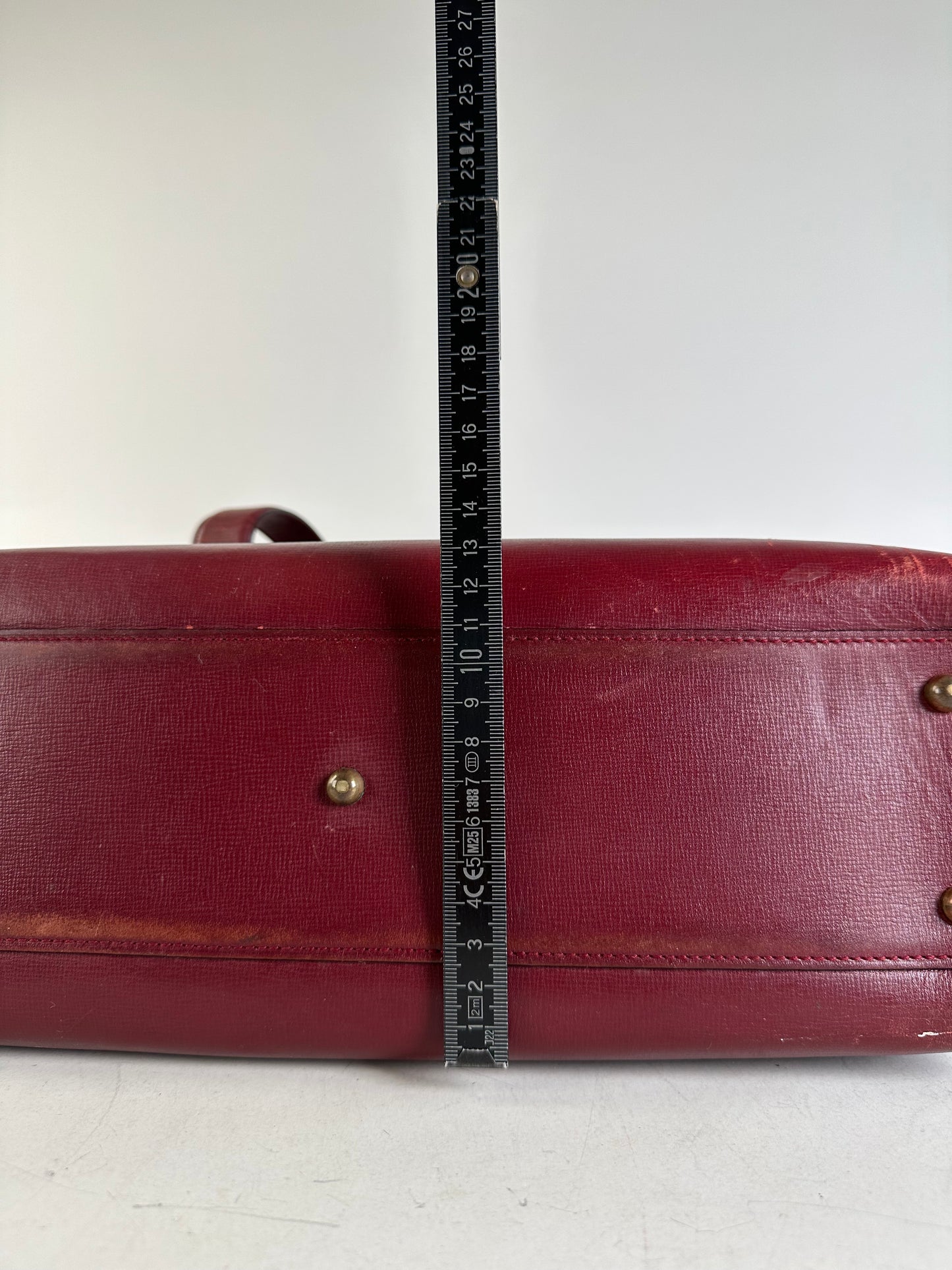 Vintage Cartier Leather Tote Bag Burgundy Gold
