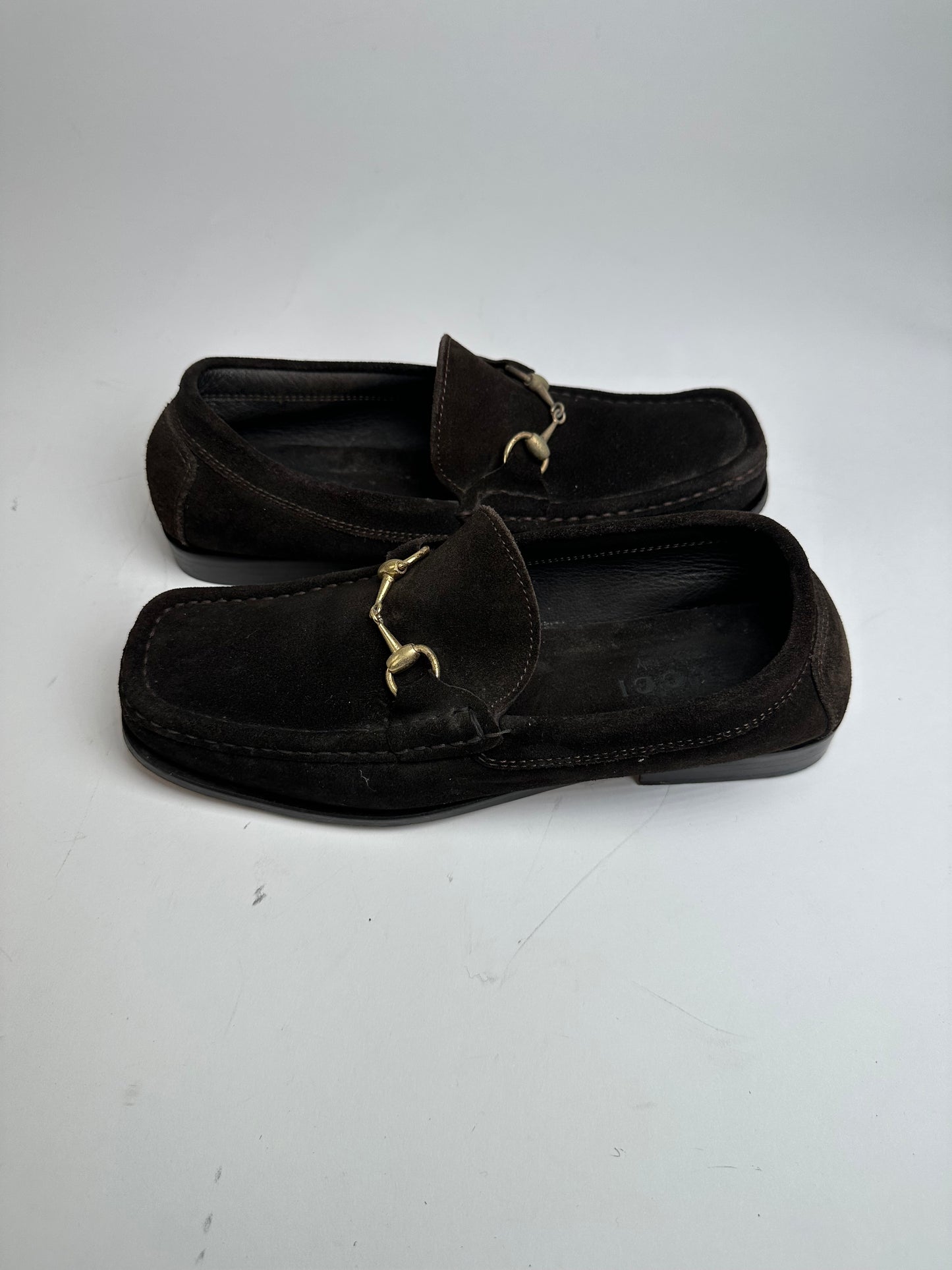 Vintage Gucci Horsebit Suede Loafer Black