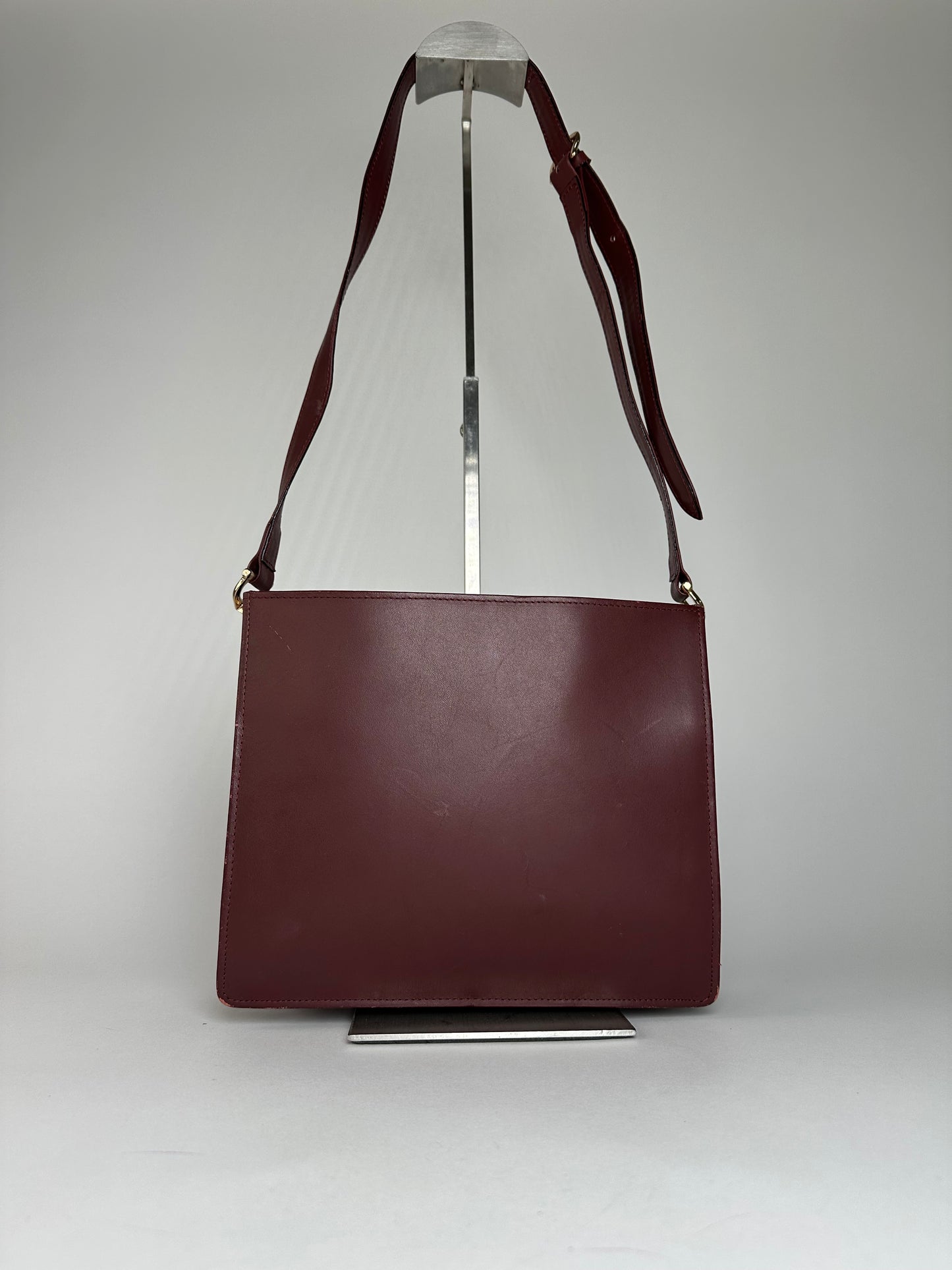 Vintage Cartier Leather Multiway Bag Burgundy