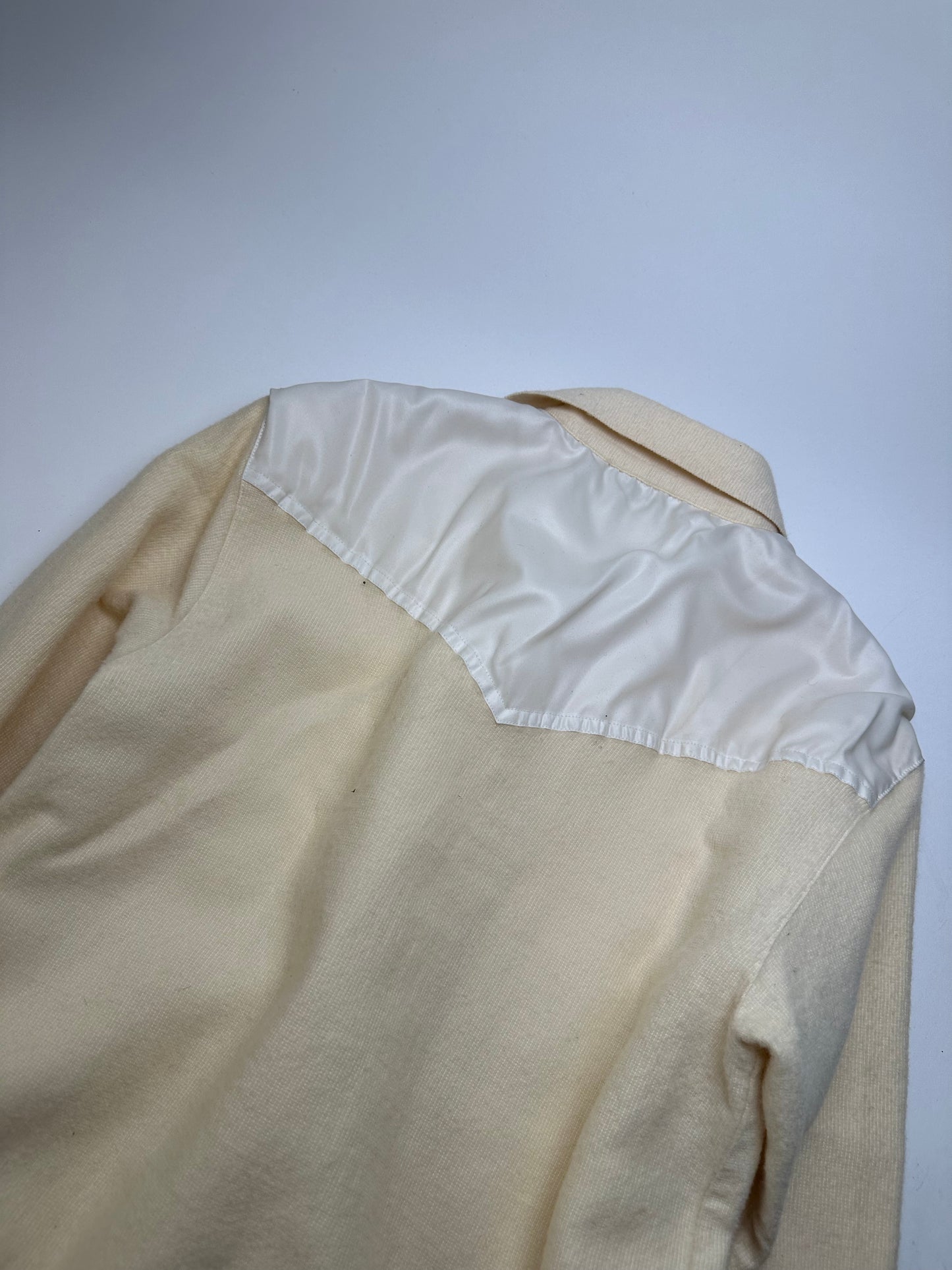 Vintage Dior Wool Satin Shirt Jacket Cream Ivory