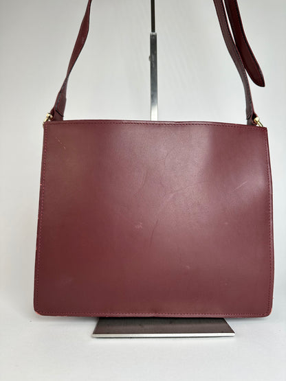 Vintage Cartier Leather Multiway Bag Burgundy
