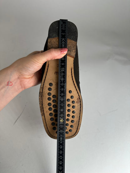 Vintage Gucci Horsebit Suede Loafer Black