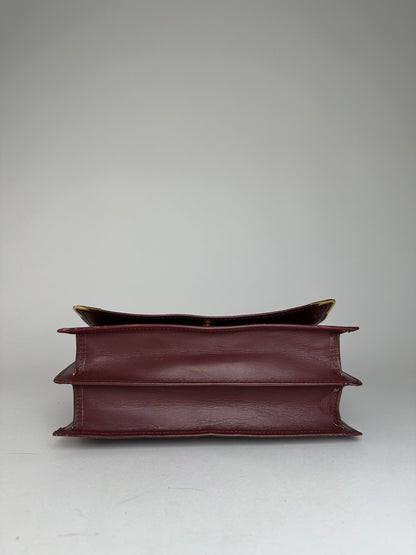 Vintage Cartier Leather Multiway Bag Burgundy