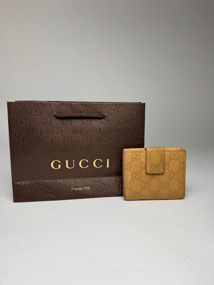 Vintage Gucci Monogram Leather wallet gold