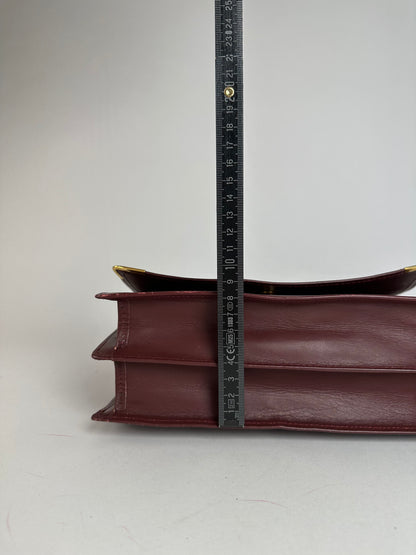 Vintage Cartier Leather Multiway Bag Burgundy