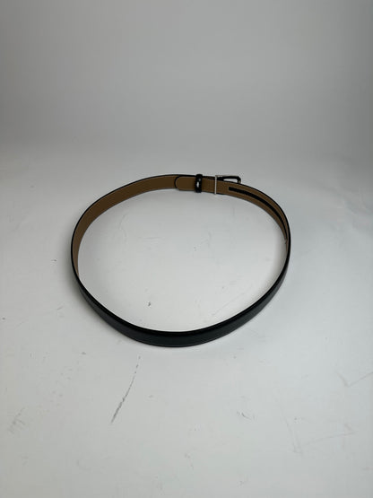 Vintage Lanvin Snake Emblossed Leather Belt Black