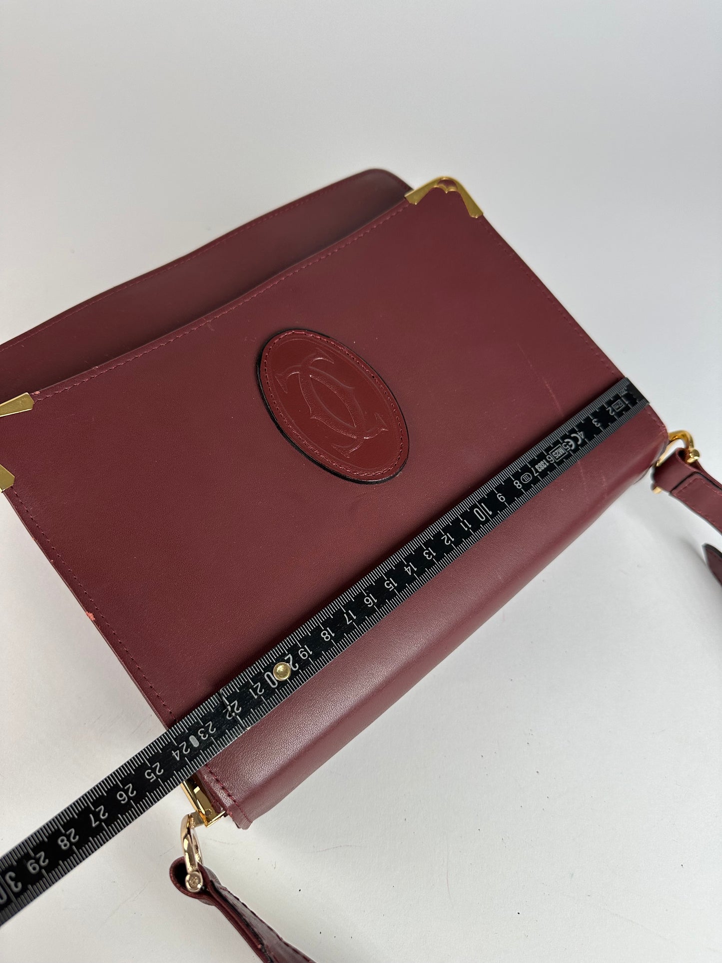 Vintage Cartier Leather Multiway Bag Burgundy
