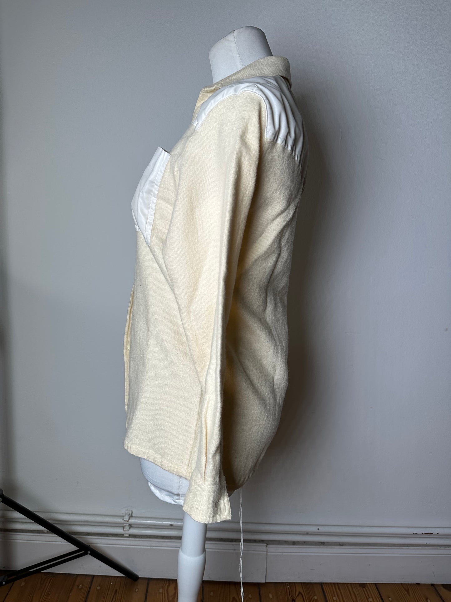 Vintage Dior Wool Satin Shirt Jacket Cream Ivory